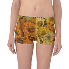 Yellow Zinnias Boyleg Bikini Bottoms by bloomingvinedesign