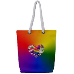 Lgbt Community Pride Heart Full Print Rope Handle Tote (small) by PrideMarks