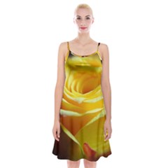 Soft Yellow Rose Spaghetti Strap Velvet Dress by bloomingvinedesign