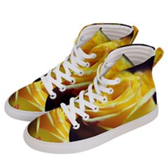 Soft Yellow Rose Men s Hi-top Skate Sneakers by bloomingvinedesign