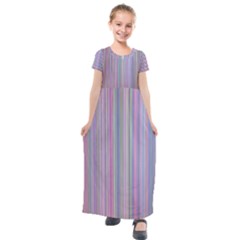 Broken Tv Screen Kids  Short Sleeve Maxi Dress