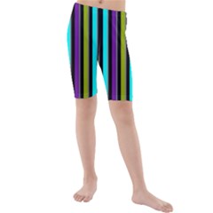 Retro Stripe 1 Vertical Retro Stripe 1 Kids  Mid Length Swim Shorts by dressshop