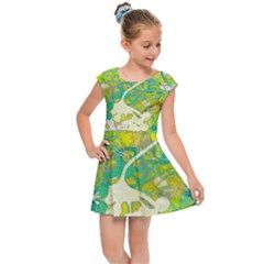 Floral 1 Abstract Kids Cap Sleeve Dress by dressshop