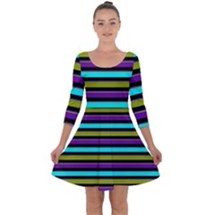 Retro Stripe 1 Version 2 Quarter Sleeve Skater Dress by dressshop