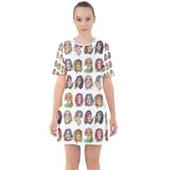 All The Petty Ladies Sixties Short Sleeve Mini Dress by ArtByAng