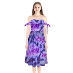 Tie Dye 1 Shoulder Tie Bardot Midi Dress by dressshop