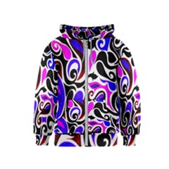 Retro Swirl Abstract Kids  Zipper Hoodie by dressshop