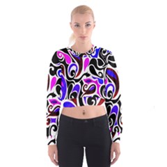 Retro Swirl Abstract Cropped Sweatshirt by dressshop