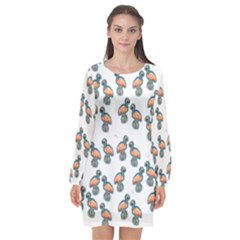 Flaming Gogo Long Sleeve Chiffon Shift Dress 