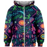 Colorful Pattern Kids Zipper Hoodie Without Drawstring