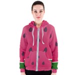 Watermelon Fruit Summer Red Fresh Women s Zipper Hoodie