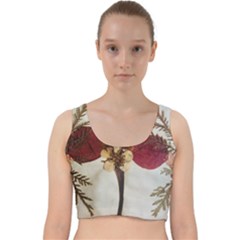 Holy Land Flowers 1 Velvet Racer Back Crop Top