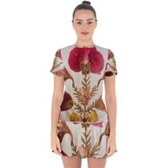 Holy Land Flowers 6 Drop Hem Mini Chiffon Dress