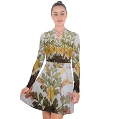 Holy Land Flowers 7 Long Sleeve Panel Dress