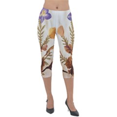 Holy Land Flowers 11 Lightweight Velour Capri Leggings  by DeneWestUK