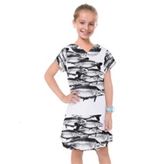 Carp Fish Kids  Drop Waist Dress by kunstklamotte023