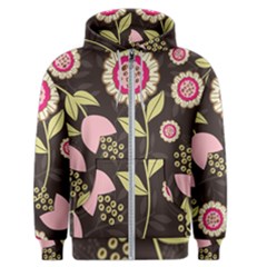 Flowers Wallpaper Floral Decoration Men s Zipper Hoodie by Sapixe