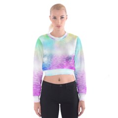 Background Art Abstract Watercolor Cropped Sweatshirt by Sapixe