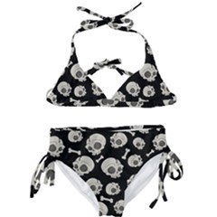 Halloween Skull Pattern Kids  Classic Bikini Set by Valentinaart