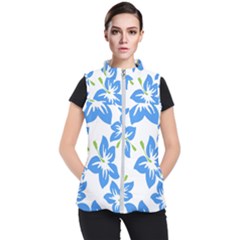 Hibiscus Wallpaper Flowers Floral Women s Puffer Vest by Sapixe