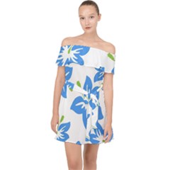 Hibiscus Wallpaper Flowers Floral Off Shoulder Chiffon Dress