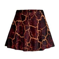 Lava Cracked Background Fire Mini Flare Skirt by Sapixe