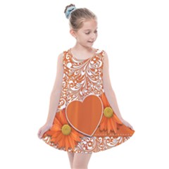 Flower Floral Heart Background Kids  Summer Dress