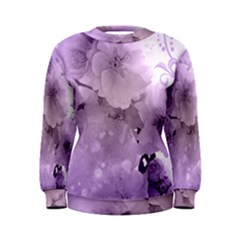 Wonderful Flowers In Soft Violet Colors Women s Sweatshirt by FantasyWorld7