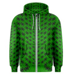 Forest Flowers In The Green Soft Ornate Nature Men s Zipper Hoodie by pepitasart