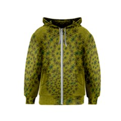 Flower Wreath In The Green Soft Yellow Nature Kids  Zipper Hoodie by pepitasart