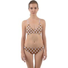 Waffle Polka Dot Pattern Wrap Around Bikini Set by emilyzragz