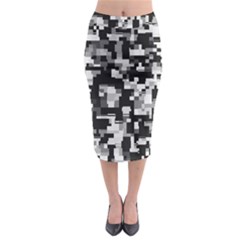 Noise Texture Graphics Generated Midi Pencil Skirt by Sapixe