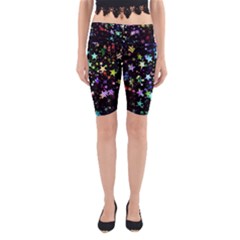 Christmas Star Gloss Lights Light Yoga Cropped Leggings by Sapixe