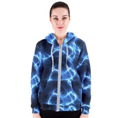 Electricity Blue Brightness Bright Women s Zipper Hoodie by Sapixe