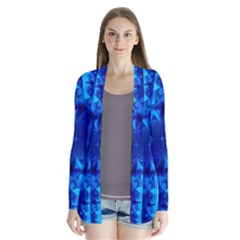 Background Course Gradient Blue Drape Collar Cardigan by Sapixe