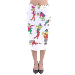 Golfers Athletes The Form Of Velvet Midi Pencil Skirt by Sapixe