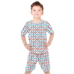 Retro Pink Green Blue Orange Dots Pattern Kid s Set by BrightVibesDesign