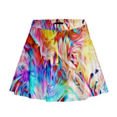 Background Drips Fluid Colorful Mini Flare Skirt by Sapixe