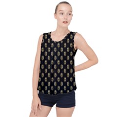 Venetian Mask Motif Pattern 1 Bubble Hem Chiffon Tank Top