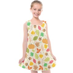 Thanksgiving Pattern Kids  Cross Back Dress