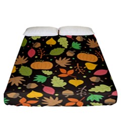 Thanksgiving Pattern Fitted Sheet (california King Size) by Valentinaart