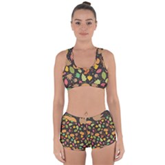 Thanksgiving Pattern Racerback Boyleg Bikini Set