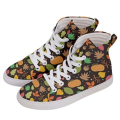 Thanksgiving Pattern Men s Hi-top Skate Sneakers by Valentinaart