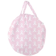 Pink Ribbon - Breast Cancer Awareness Month Giant Round Zipper Tote by Valentinaart