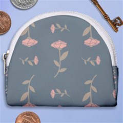 Florets Roses Rose Flowers Flower Horseshoe Style Canvas Pouch