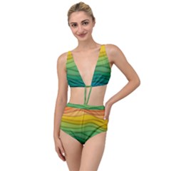 Background Waves Wave Texture Tied Up Two Piece Swimsuit