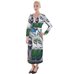 Graffiti The Art Of Spray Mural Velvet Maxi Wrap Dress