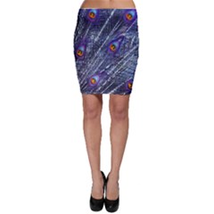 Peacock Feathers Color Plumage Blue Bodycon Skirt by Sapixe