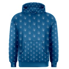 Quebec French Royal Fleur De Lys Elegant Pattern Blue Blue Quebec Fleur De Lys Pattern Blue Men s Pullover Hoodie by Quebec