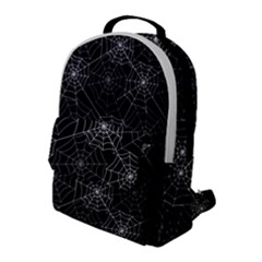 Pattern Spiderweb Halloween Gothic On Black Background Flap Pocket Backpack (large) by genx